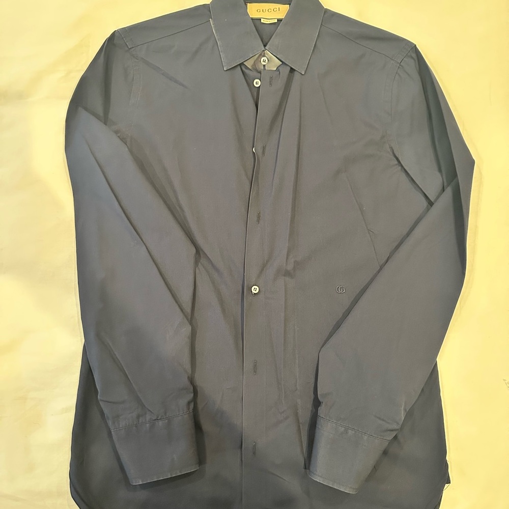 Gucci Men's Navy Dress Shirt
